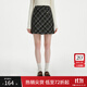 范思藍恩復古學(xué)院風(fēng)格子毛呢半身裙女秋冬季2024新款a字裙子14367 黑灰格 M