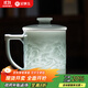 金鑲玉景德鎮茶杯 名師手作雕刻仿宋影青陶帶過(guò)濾老板辦公杯 錦繡中華