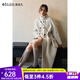 Olrain歐芮兒2025新款女裝冬季設(shè)計感兩穿翻領(lǐng)雙面呢子外套羊毛大衣 燕麥色 S