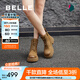 百麗（Belle）百搭馬丁靴女商場同款真皮戶外徒步短靴B8P1DDD4 棕色 36 (230mm)