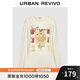 UR2025秋季新款女裝趣味休閑貓咪寬松長(zhǎng)袖T恤UYL450281 粉白 S
