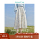 茵曼（INMAN）亞麻歐若風(fēng)薄款植物碎花半身裙女裝2025年夏季新品a字中長傘裙子 白底藍(lán)花 M