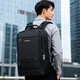 Edison愛(ài)迪生雙肩包男士商務(wù)通勤出差電腦包大容量防潑水背包E011-1黑色