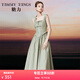 糖力商場同款夏季新款古典少女風(fēng)吊帶連衣裙女綁帶中長款裙子 綠色 S