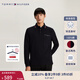 TOMMY HILFIGER【透氣舒適】秋冬男裝珠地網(wǎng)眼休閑鑲邊修身長(zhǎng)袖POLO衫 藏青色DW5 M