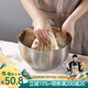學(xué)廚 打蛋盆304不銹鋼攪拌盆帶刻度加厚奶油蛋白打發(fā)盆和面洗菜水果盆 20Cm不銹鋼打蛋盤(pán)