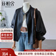 絲柏舍小個(gè)子美式復古外套女2025秋裝新款純色皮衣長(cháng)袖上衣