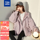 唐獅（TonLion）2023女棉衣oversize仿兔毛工裝外套 輕紗紫 S 