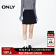 ONLY2025秋季新款純色A字剪裁防走光設計短裙半身裙女|12531E002 E39夜空藍色 L