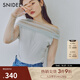 SNIDEL秋冬甜美透視薄紗一字領(lǐng)露肩襯衫上衣SWFB244141 薄荷綠 均碼 （F）