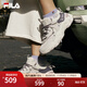 FILA 斐樂(lè )官方女鞋FLUID貓爪5休閑鞋2024秋季新款時(shí)尚復古運動(dòng)老爹鞋 奶白/浪漫紫-GO 39