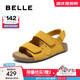 百麗（Belle）張凌赫同款smiley聯(lián)名快樂(lè )吐司1代升級版女勃肯涼鞋D7X1DBL5 黃色-女款 （1代升級版） 37 (235mm)