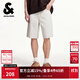 杰克·瓊斯（JACK&JONES）男裝皮標logo舒適百搭潮流時(shí)尚簡(jiǎn)約風(fēng)個(gè)性白色牛仔短褲225243022 A05乳白色 M (175)