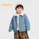 巴拉巴拉【商場(chǎng)同款】童裝男童牛仔外套上衣加絨仿羊羔毛保暖冬裝 牛仔中藍88201 110