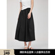 ELLE黑色摩登寬松休閑短褲女通勤小眾2025夏季新款松緊腰闊腿褲子 黑色 L