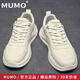 牧末（MUMO）品牌透氣老爹鞋男增高新款潮流百搭運動(dòng)鞋男厚底休閑輕便鞋子男 白色 40 標準皮鞋尺碼