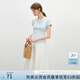范思藍(lán)恩正肩短袖T恤女2025夏新款修身顯瘦設(shè)計(jì)感圓領(lǐng)上衣2113 藍(lán)色 M