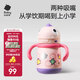 babycare兒童保溫杯大寶寶學(xué)飲吸管水杯水壺霸王龍不銹鋼保溫杯上學(xué) 恐龍把手款+吸嘴-引力洋紅 300ml