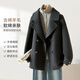 韓都衣舍【含羊毛】通勤百搭雙面呢大衣2025春秋高級感舒適羊毛大衣女
