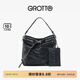 GROTTO個(gè)樂(lè)流浪包中號(hào)子母包托特松弛感通勤斜挎單肩包禮物 經(jīng)典黑 中號(hào)