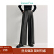 茵曼（INMAN）【新復(fù)古回潮】復(fù)古通勤搭片闊腿褲2025春女裝新款長褲 貴族灰 26