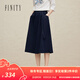 菲妮迪（FINITY）FINTIY菲妮迪半身裙秋季新款時尚簡約A字垂感通勤半裙女 藏青色 M