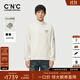 C'N'C【奢侈品衣服】CNC秋新款半拉鏈立領(lǐng)套頭衛衣休閑戶(hù)外長(cháng)袖上衣男 米白 52 /L/(180/96A)