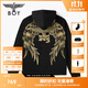 BOY LONDON【燦若繁星】秋情侶外套重工連帽開衫衛(wèi)衣N06904 黑色金色翅膀 XL