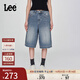Lee25新品寬松版五袋款設計復古中藍色水洗女牛仔短褲潮流A08037 復古中藍色 26