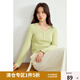 獨束大碼女裝設計感假兩件長(cháng)袖T2025春裝新款微胖MM遮肉顯瘦上衣 清新綠 2XL （尺碼：4）