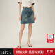 范思藍(lán)恩學(xué)院風(fēng)牛仔半身裙女2024新款夏季a字高腰短裙24FS12171 牛仔藍(lán) L