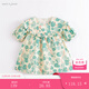 marcjanie馬克珍妮童裝新款女童夏季綠葉花邊連衣裙兒童公主裙女童裙子兒童裙子220855 綠色 120 6T