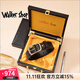 Walker Shop男士皮帶男牛皮針扣腰帶休閑褲腰帶生日禮物送男友老公父親 咖啡色 115cm 其他尺碼聯(lián)系客服備注