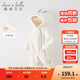 戴維貝拉（DAVE＆BELLA）嬰兒連體衣女寶寶滿(mǎn)月服幼童衣服保暖冬裝小童爬服新生兒外出服 米白 80cm （建議身高73-80cm）