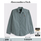 Abercrombie & Fitch男裝25春夏美式經(jīng)典小麋鹿LOGO美式棉質(zhì)府綢長(cháng)袖襯衫KI125-5254 綠色條紋 S (175/92A)