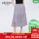 艾諾絲雅詩(shī)【商場(chǎng)同款】夏新款高腰設計感小眾a字雪紡半身裙女10533582 紫底黑點(diǎn) M