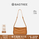 BAGTREE【明星同款】包包樹(shù)奶盒包植鞣皮單肩斜挎腋下通勤Hobo枕頭女士包 焦糖色-小號【雙磁吸款】 高級小眾