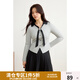 獨(dú)束大碼女裝不規(guī)則設(shè)計(jì)感小眾上衣女2025春裝新款POLO領(lǐng)長(zhǎng)袖T恤 花灰色 L （尺碼：2）