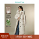 茵曼（INMAN）2025秋冬女裝新款三防抽繩連帽毛領(lǐng)羽絨服加厚保暖中長(cháng)款外套 米杏色 M