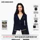 ANN ANDELMAN【膩膩同款】2025秋季拼接針織衫假兩件長(cháng)袖V領(lǐng)開(kāi)衫 深寶藍 S