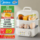 美的（Midea）【政府補貼】煮蛋器蒸蛋器 雙層家用迷你小蒸鍋 早餐 雞蛋羹自動(dòng)斷電防干燒便攜式家用MZ-ZDE2015
