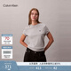 Calvin KleinJeans25春夏女士刺繡字母休閑ck凈色純棉圓領(lǐng)短袖T恤47A219G