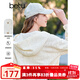 百圖betu女裝2025春季新款短外套鏤空蕾絲袖口荷葉邊連帽外套2502T51 杏色 S