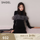 SNIDEL秋冬薄紗吊帶半高領(lǐng)針織連衣裙兩件套SWNO245065 黑色 均碼 （F）