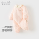 戴維貝拉（DAVE＆BELLA）新生兒夾棉連體衣女寶寶百天衣服冬裝新款初生嬰兒外出服幼童爬服 粉底印花【現(xiàn)貨】 80cm （建議身高73-80cm）