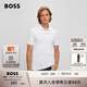 BOSS博斯【禮物】【男女同款 100%棉珠地布】休閑短袖Polo衫 100-白色 L