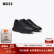 BOSS博斯 男士25年冬季新款粒面和純色皮革運動(dòng)鞋 005-黑色 40