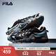FILA 斐樂(lè)男鞋官方掠奪者復(fù)古跑鞋 2022春夏季潮流透氣輕便運(yùn)動(dòng)休閑鞋 黑色/中灰-BG 42