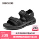 斯凱奇（Skechers）輕質(zhì)魔術(shù)貼涼鞋舒適外穿沙灘鞋軟底露趾涼拖 全黑色/BBK 41