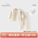 歡喜小熊嬰兒衣服寶寶冬季內(nèi)衣套裝兒童睡衣秋冬三層保暖純棉護(hù)肚高腰套
